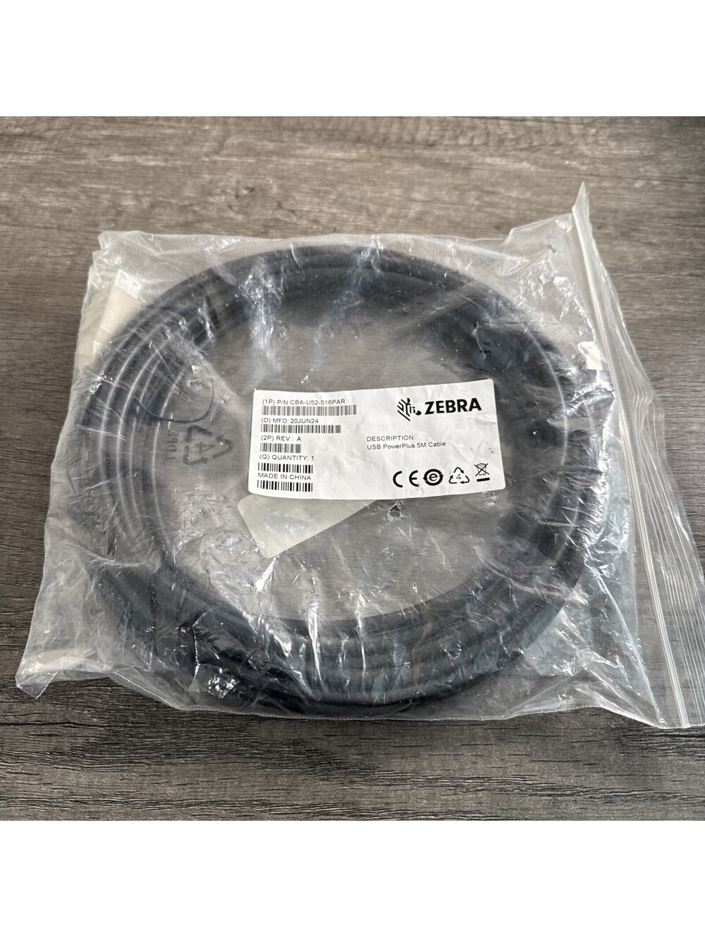 CBA-U52-S16PAR Zebra Powerplus USB Cable-12V-5m/16 Feet (New) for MP7001/MP6000